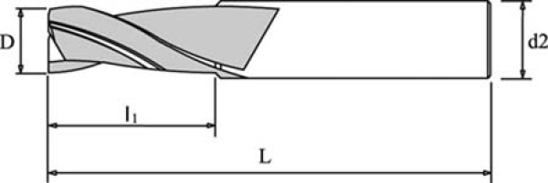 VHM Ø 10 mm Z=1 25° Flachstirn Alu (N)